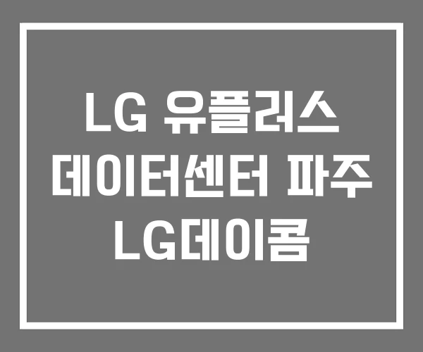 LG 유플러스 데이터센터 파주 LG데이콤 LG 유플러스 데이터센터 파주 LG데이콤