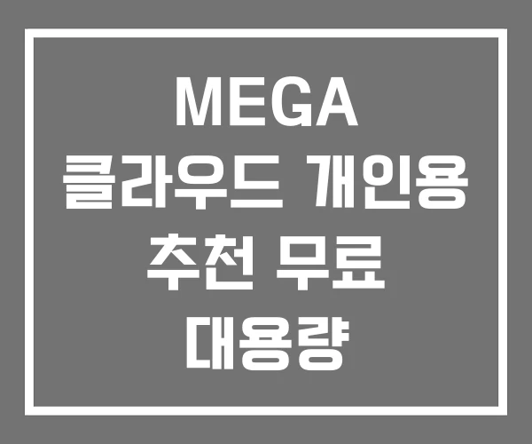 MEGA 클라우드 개인용 추천 무료 대용량