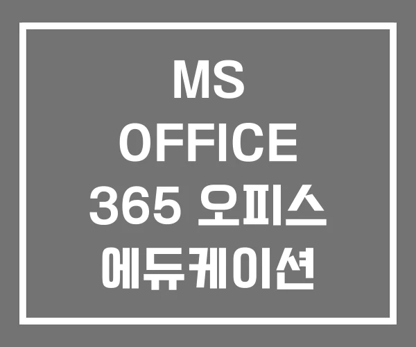MS OFFICE 365 오피스 에듀케이션
