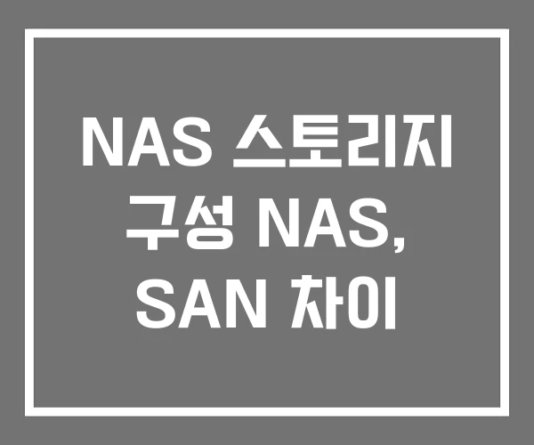 NAS 스토리지 구성 NAS, SAN 차이 NAS 스토리지 구성 NAS, SAN 차이