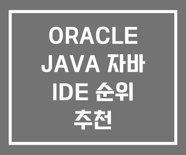 ORACLE JAVA 자바 IDE 순위 추천 ORACLE JAVA 자바 IDE 순위 추천
