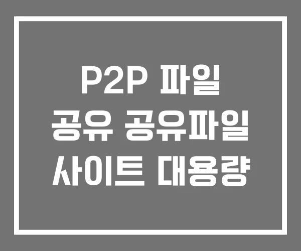 P2P 파일 공유 공유파일 사이트 대용량