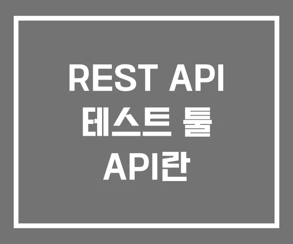REST API 테스트 툴 API란