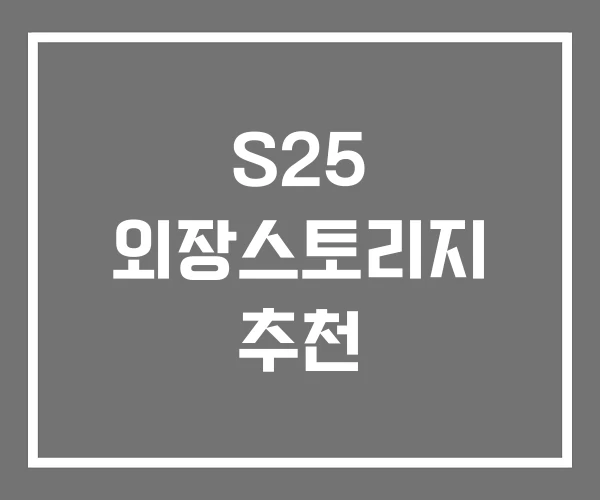 S25 외장스토리지 추천 S25 외장스토리지 추천