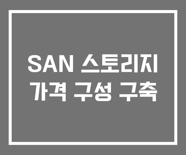 SAN 스토리지 가격 구성 구축 SAN 스토리지 가격 구성 구축