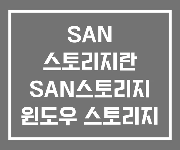 SAN 스토리지란 SAN스토리지 윈도우 스토리지 연결 SAN 스토리지란 SAN스토리지 윈도우 스토리지 연결