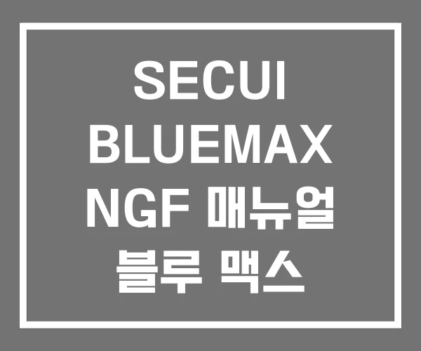 SECUI BLUEMAX NGF 매뉴얼 블루 맥스 방화벽