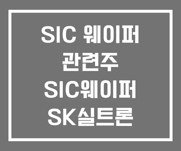 SIC 웨이퍼 관련주 SIC웨이퍼 SK실트론