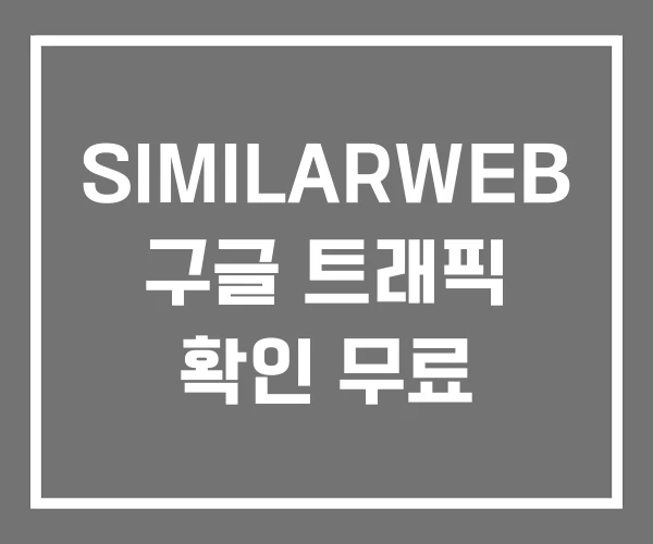 SIMILARWEB 구글 트래픽 확인 무료