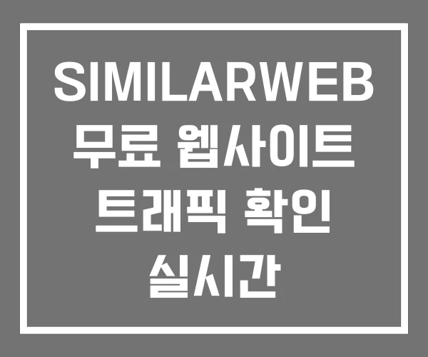 SIMILARWEB 무료 웹사이트 트래픽 확인 실시간