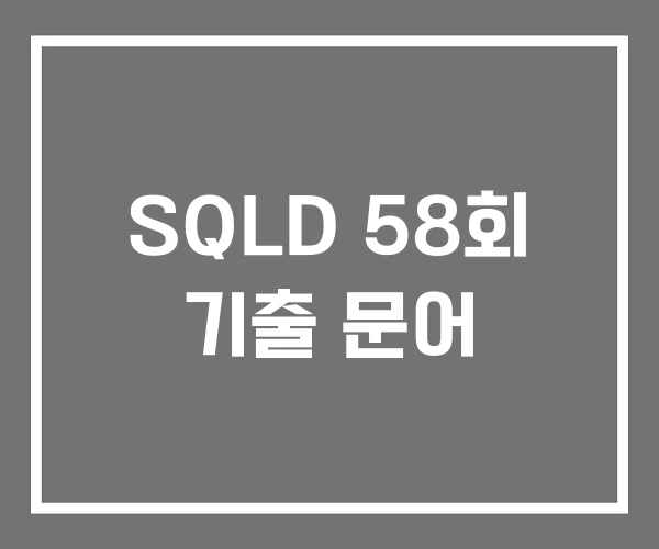 SQLD 58회 기출 문어