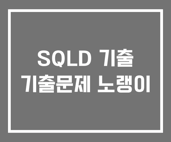 SQLD 기출 기출문제 노랭이