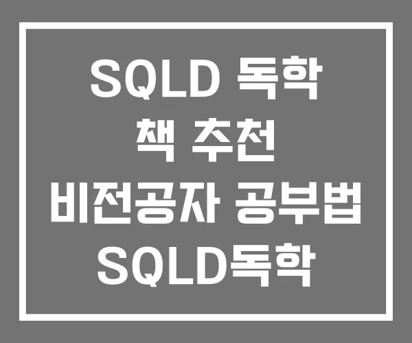 SQLD 독학 책 추천 비전공자 공부법 SQLD독학 SQLD 독학 책 추천 비전공자 공부법 SQLD독학