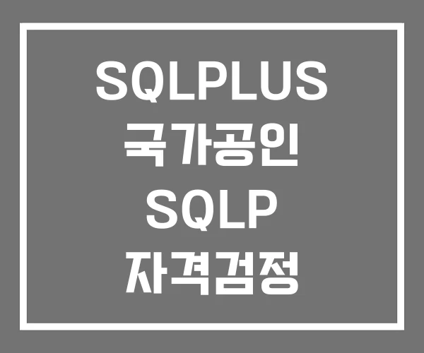 SQLPLUS 국가공인 SQLP 자격검정 핵심노트 1 2 SQLPLUS 국가공인 SQLP 자격검정 핵심노트 1 2