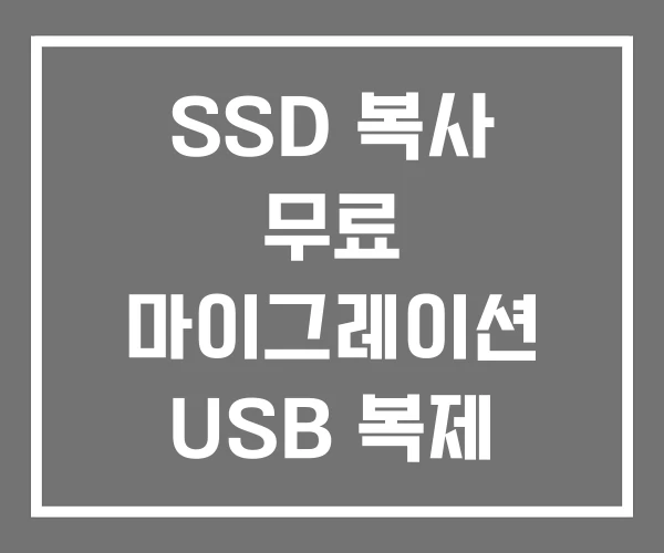 SSD 복사 무료 마이그레이션 USB 복제 SSD 복사 무료 마이그레이션 USB 복제