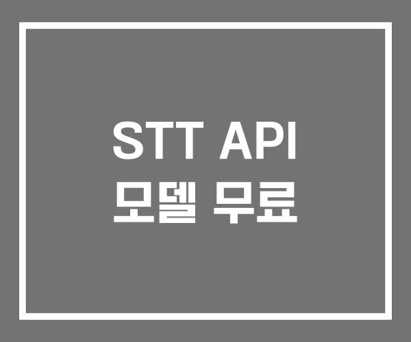 STT API 모델 무료 STT API 모델 무료