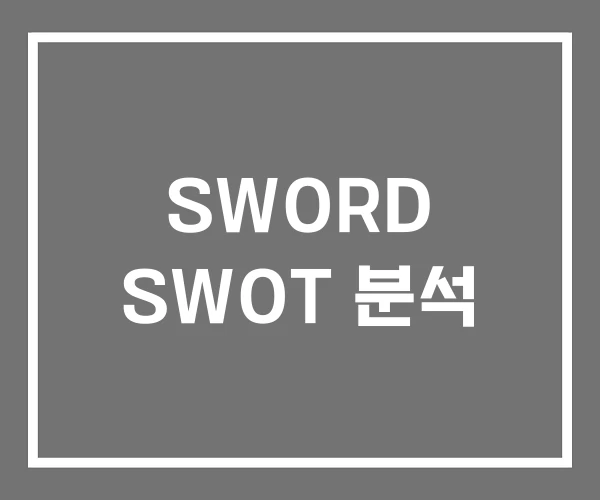 SWORD SWOT 분석 SWORD SWOT 분석