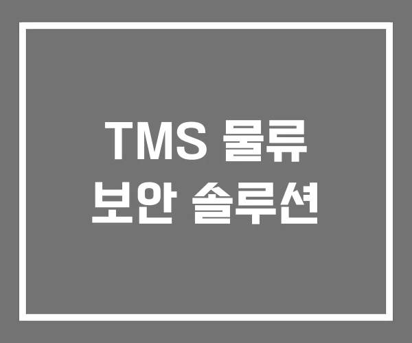 TMS 물류 보안 솔루션 TMS 물류 보안 솔루션