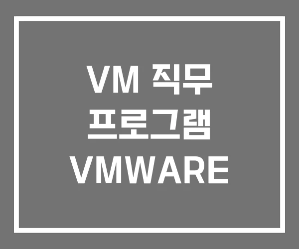 VM 직무 프로그램 VMWARE
