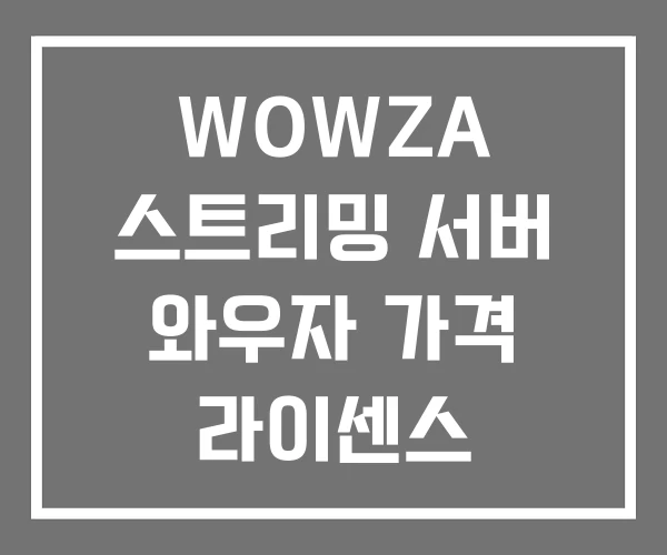 WOWZA 스트리밍 서버 와우자 가격 라이센스 WOWZA 스트리밍 서버 와우자 가격 라이센스