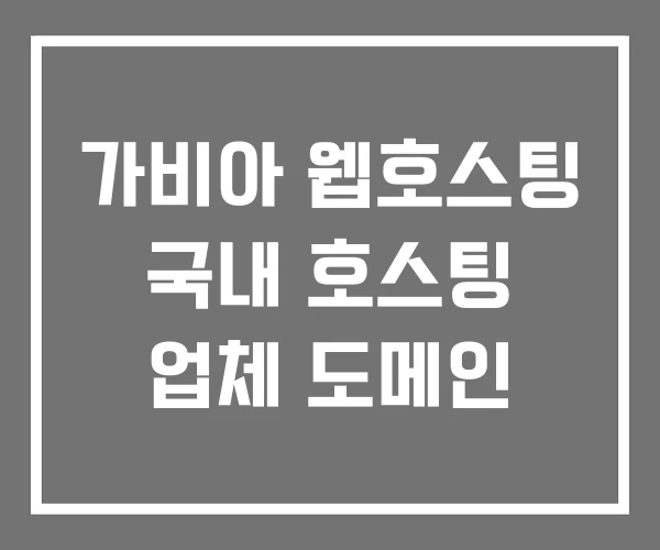 가비아 웹호스팅 국내 호스팅 업체 도메인 가비아 웹호스팅 국내 호스팅 업체 도메인