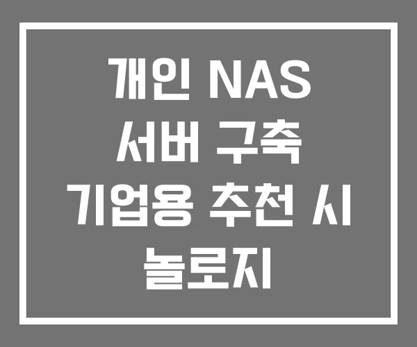 개인 NAS 서버 구축 기업용 추천 시 놀로지
