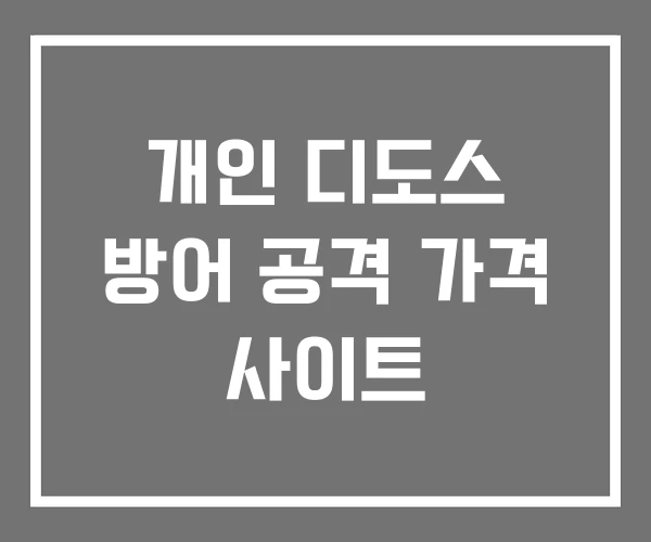 개인 디도스 방어 공격 가격 사이트 개인 디도스 방어 공격 가격 사이트