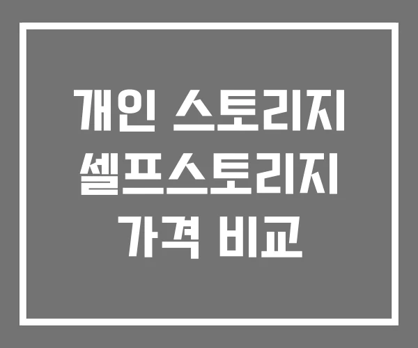 개인 스토리지 셀프스토리지 가격 비교 개인 스토리지 셀프스토리지 가격 비교