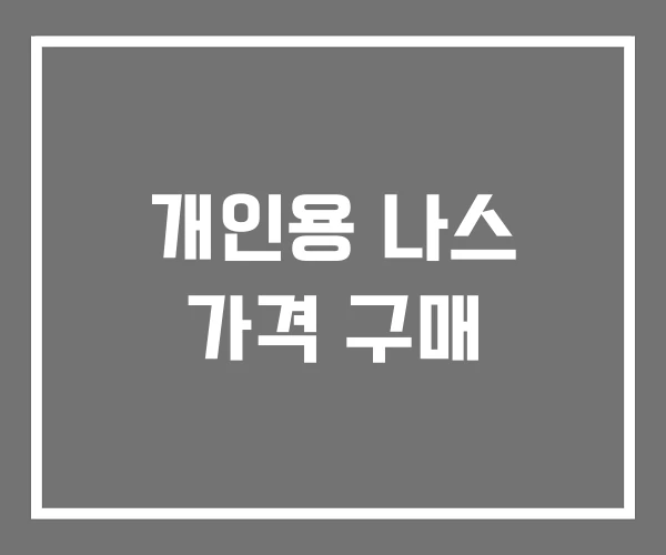 개인용 나스 가격 구매 개인용 나스 가격 구매