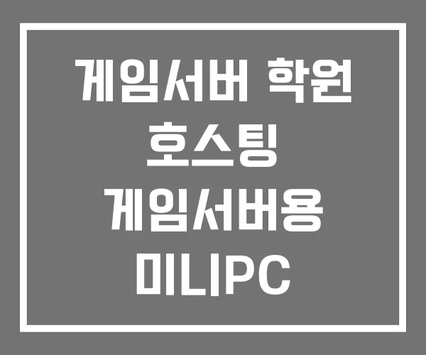 게임서버 학원 호스팅 게임서버용 미니PC 게임서버 학원 호스팅 게임서버용 미니PC
