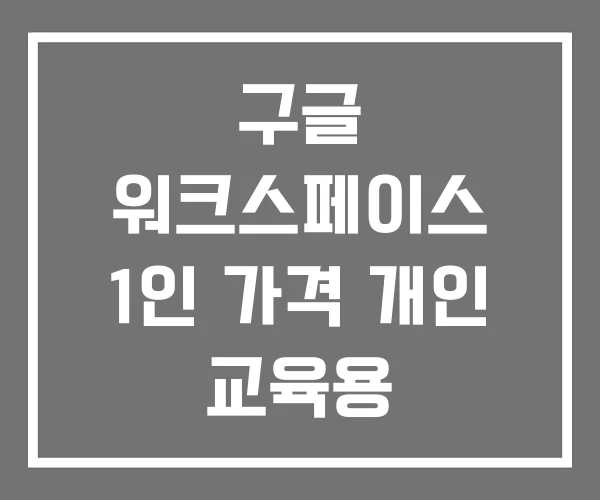 구글 워크스페이스 1인 가격 개인 교육용 구글 워크스페이스 1인 가격 개인 교육용