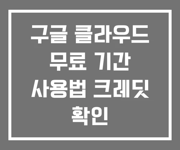 구글 클라우드 무료 기간 사용법 크레딧 확인