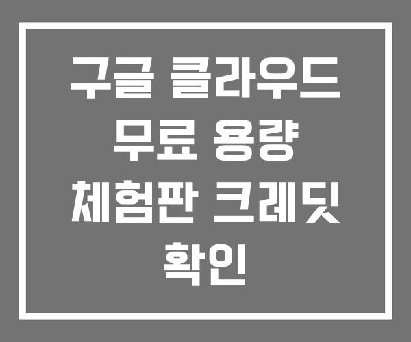 구글 클라우드 무료 용량 체험판 크레딧 확인