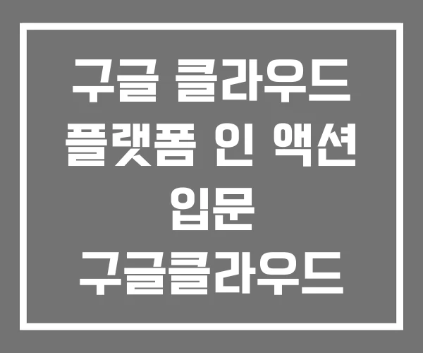 구글 클라우드 플랫폼 인 액션 입문 구글클라우드 API