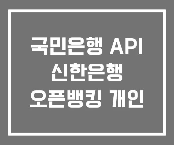 국민은행 API 신한은행 오픈뱅킹 개인 국민은행 API 신한은행 오픈뱅킹 개인