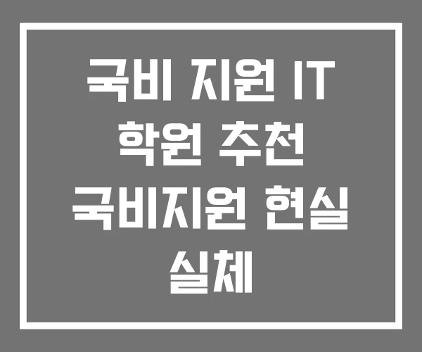 국비 지원 IT 학원 추천 국비지원 현실 실체 국비 지원 IT 학원 추천 국비지원 현실 실체