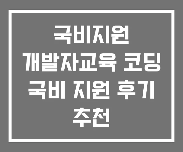 국비지원 개발자교육 코딩 국비 지원 후기 추천 국비지원 개발자교육 코딩 국비 지원 후기 추천