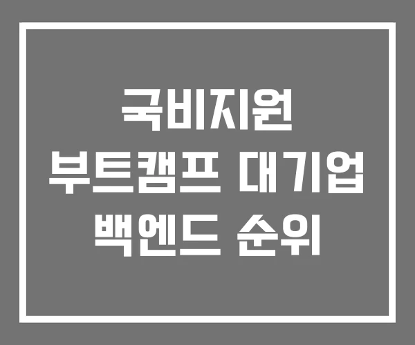 국비지원 부트캠프 대기업 백엔드 순위