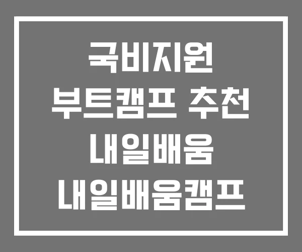 국비지원 부트캠프 추천 내일배움 내일배움캠프 현실