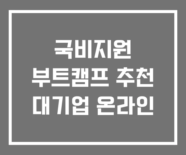 국비지원 부트캠프 추천 대기업 온라인 국비지원 부트캠프 추천 대기업 온라인