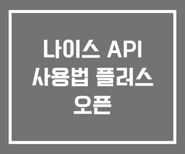 나이스 API 사용법 플러스 오픈 나이스 API 사용법 플러스 오픈
