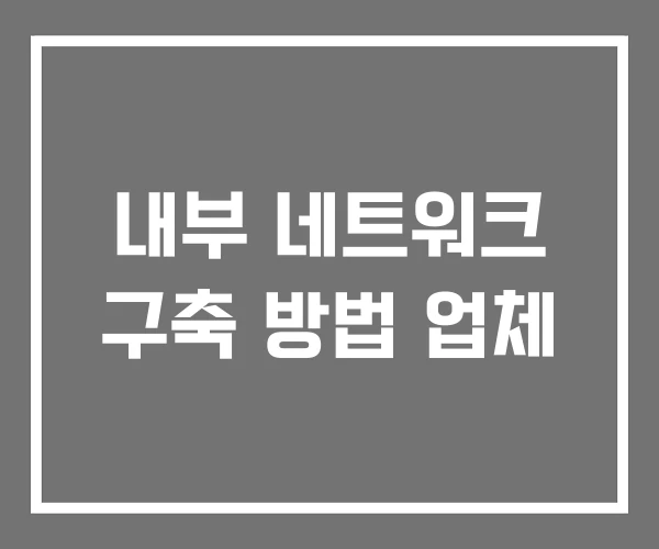 내부 네트워크 구축 방법 업체