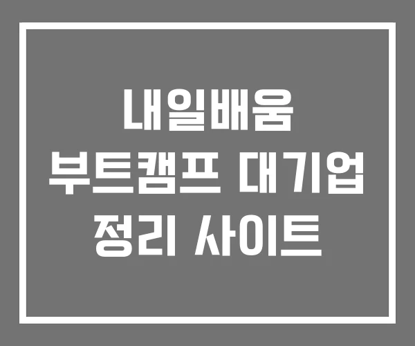 내일배움 부트캠프 대기업 정리 사이트 내일배움 부트캠프 대기업 정리 사이트