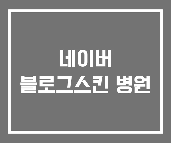 네이버 블로그스킨 병원