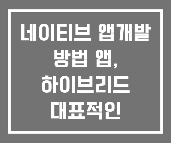 네이티브 앱개발 방법 앱, 하이브리드 대표적인 네이티브 앱개발 방법 앱, 하이브리드 대표적인