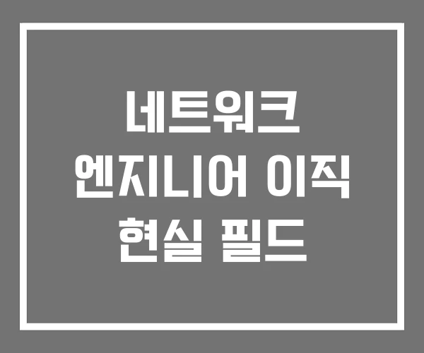 네트워크 엔지니어 이직 현실 필드