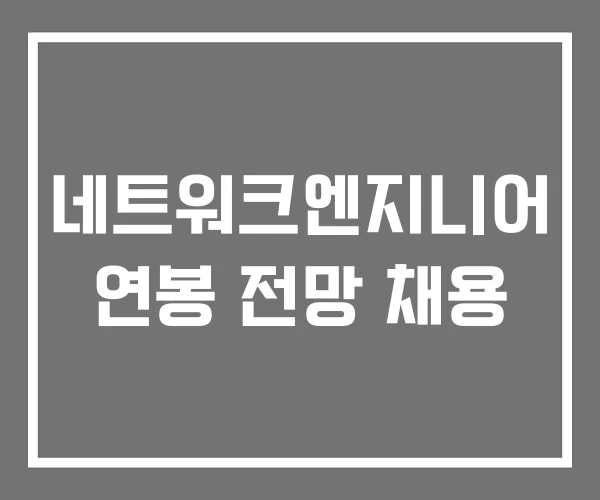 네트워크엔지니어 연봉 전망 채용