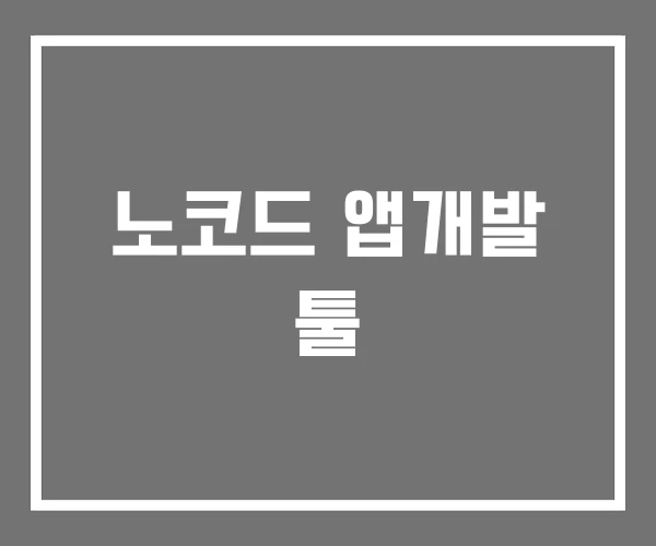 노코드 앱개발 툴