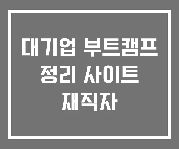 대기업 부트캠프 정리 사이트 재직자 대기업 부트캠프 정리 사이트 재직자