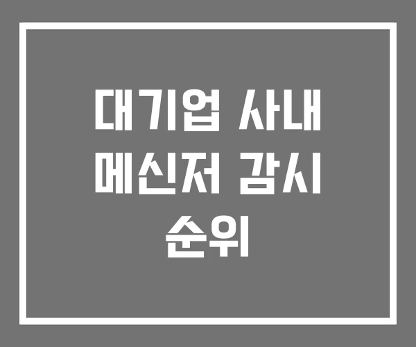 대기업 사내 메신저 감시 순위